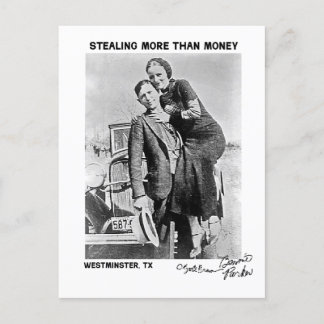 Cartão Postal Bonnie & Clyde em Westminster (Texas)