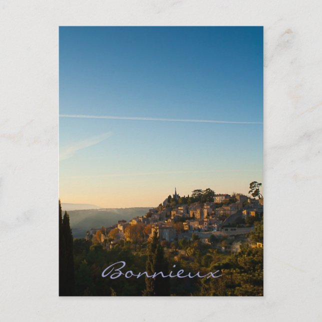 Cartão Postal Bonnieux, vila em Luberon, Provença. (Frente)
