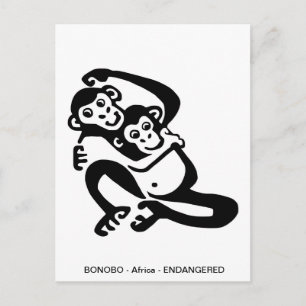 Cartão Postal BONOBO-Chimpanzé-Cute - Primato - Ape -