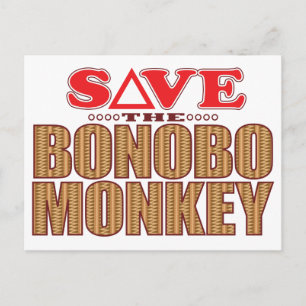 Cartão Postal Bonobo Monkey Save