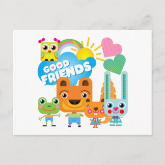 Cartão Postal Bons Amigos Animais