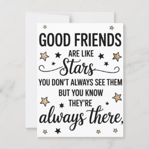 Cartão Postal Bons Amigos São Como Estrelas Citação Inspiradora