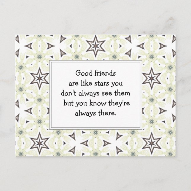 Cartão Postal Bons amigos são como estrelas Cota Personalizada (Frente)