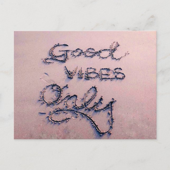 Cartão Postal Bons Vibes Somente Praia e Areia (Frente)