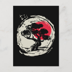 Cartão Postal Bonsai Art Japonês Sunset