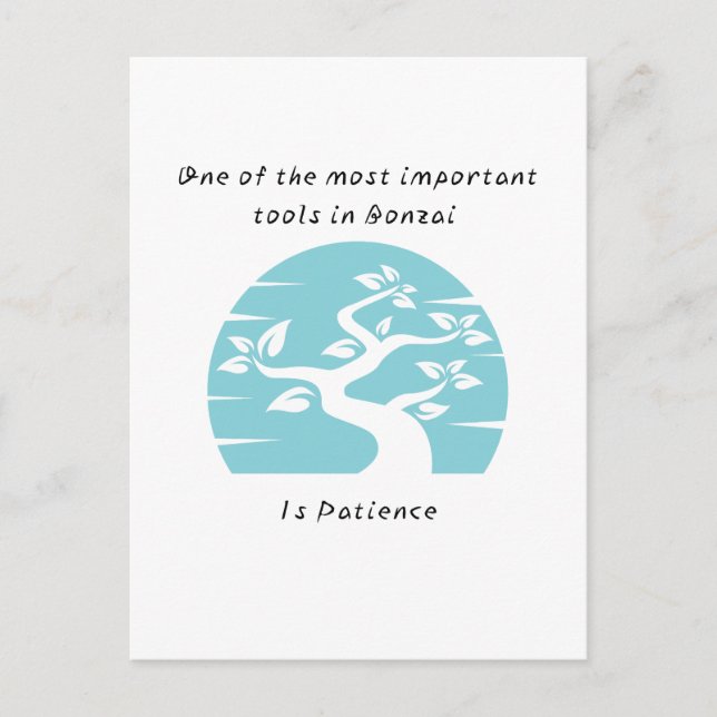 Cartão postal Bonsai Patience (Frente)