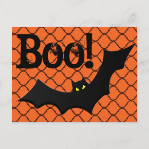 Cartão Postal Boo! Halloween de Bat & Chain Link