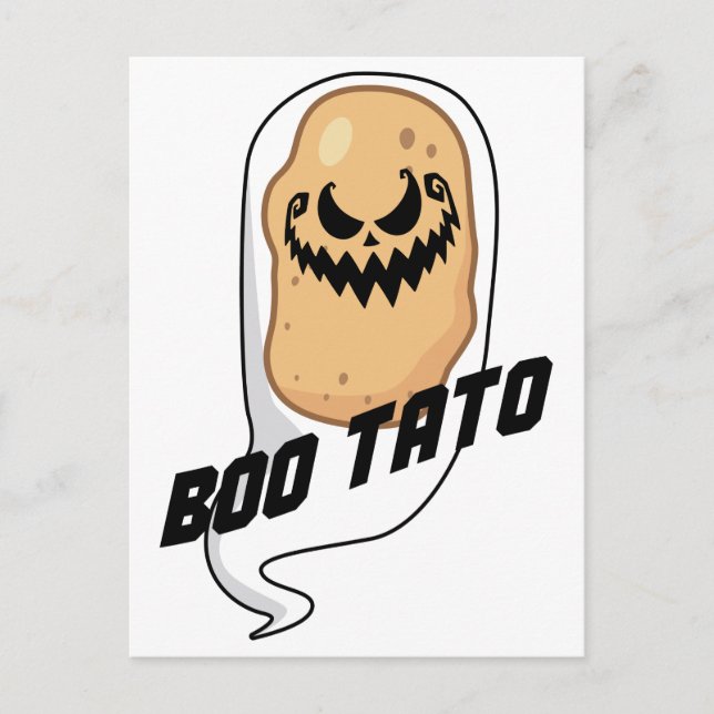 Cartão Postal Boo-Tato Spooky Comida de Batata (Frente)