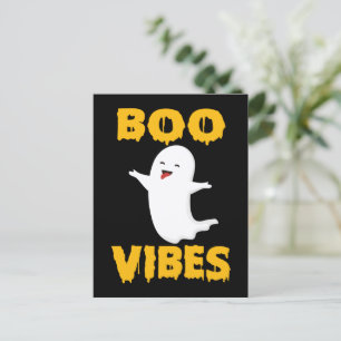 Cartão Postal Boo Vibes - Dia de as Bruxas engraçado 2022