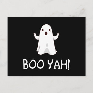 Cartão Postal Boo Yah Dia de as Bruxas engraçado Ghost