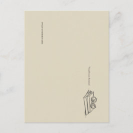 Cartão Postal Book Pile- Minimalist Book Lover 