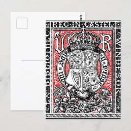 Cartão Postal Bookplate Queen Victoria no Castelo de Windsor