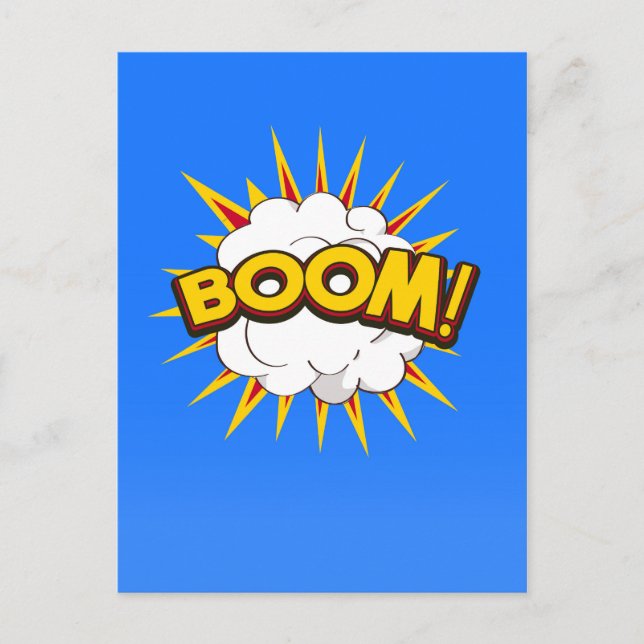 Cartão Postal Boom! Explosão de desenho animado (Frente)