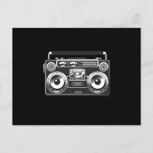Cartão Postal Boombox vintage anos 80 retro música hip hop rap n