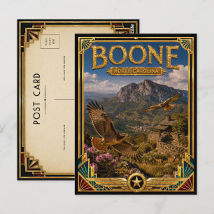 Cartão Postal Boone Carolina do Norte Arte Deco Vintage Era de O