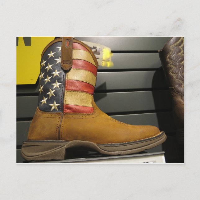 Cartão Postal Boot do Cowboy Patriótico (Frente)