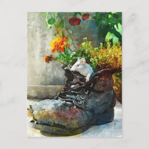 Cartão Postal Boot With Flowers - Cartão-postal de Impressão d