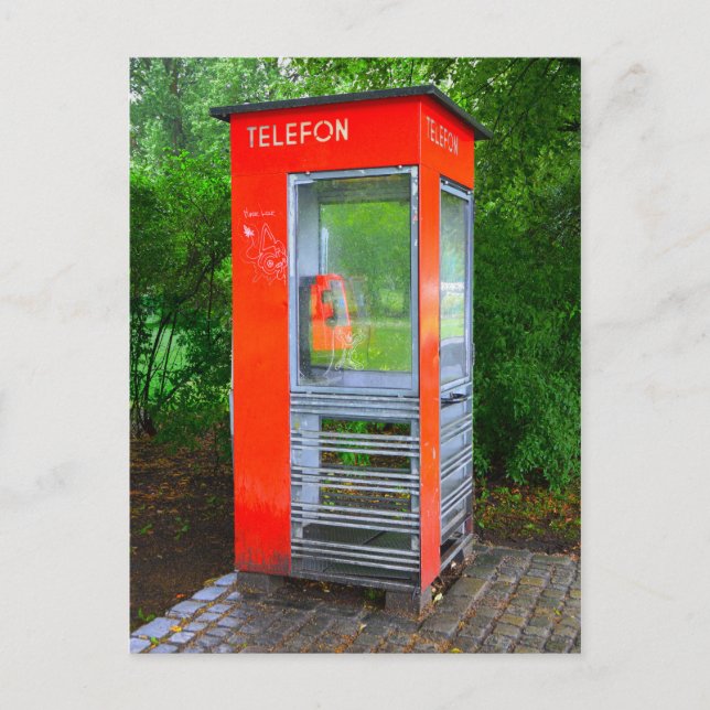 Cartão Postal Booth de Telefone Norueguês (Frente)