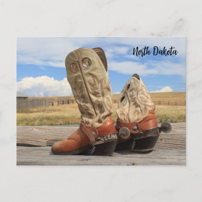 Cartão Postal Boots from North Dakota (Frente)