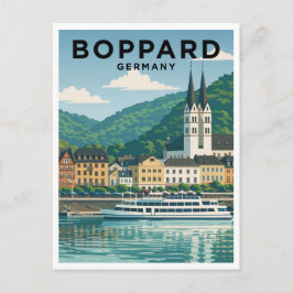 Cartão Postal Boppard Germany Vintage Travel Art Postcard