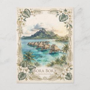 Cartão Postal Bora Bora, Polinésia Francesa com bangalôs