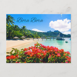 Cartão Postal Bora Bora Tahiti Linda Praia Tropical