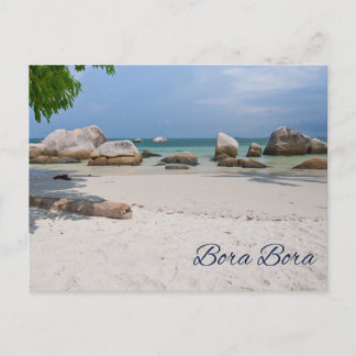 Cartão Postal Bora Bora Tahiti Linda Praia Tropical Rochas