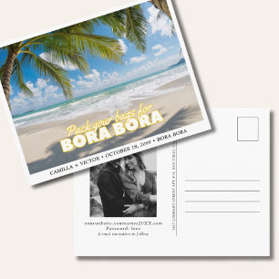 Cartão Postal Bora Bora Wedding Island Save the Date Postcard