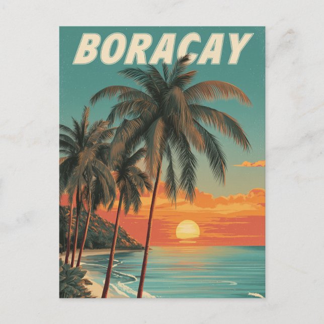 Cartão Postal Boracay vintage (Frente)