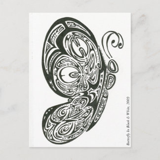 Cartão Postal Borboleta A Preto E Branco, 2009