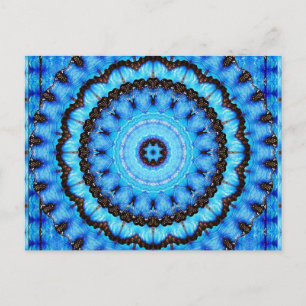 Cartão Postal Borboleta Azul Mandala
