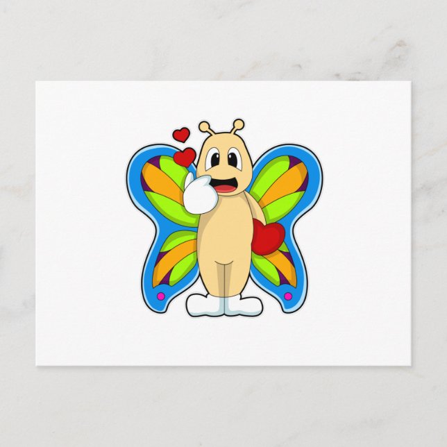 Cartão Postal Borboleta com Coração (Frente)