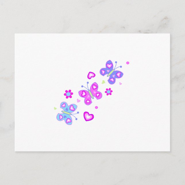 Cartão Postal borboleta com coração (Frente)