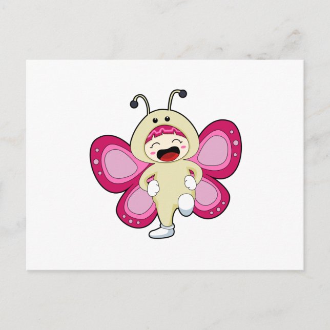 Cartão Postal Borboleta com Fantasia (Frente)
