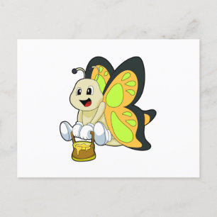 Cartão Postal Borboleta com mel