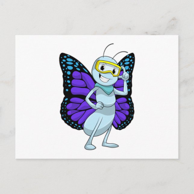 Cartão Postal Borboleta com Óculos (Frente)
