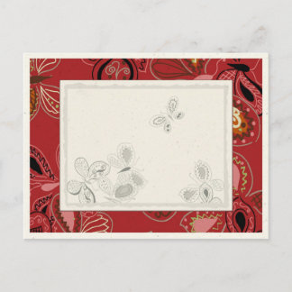 Cartão Postal Borboleta dançante em vermelho