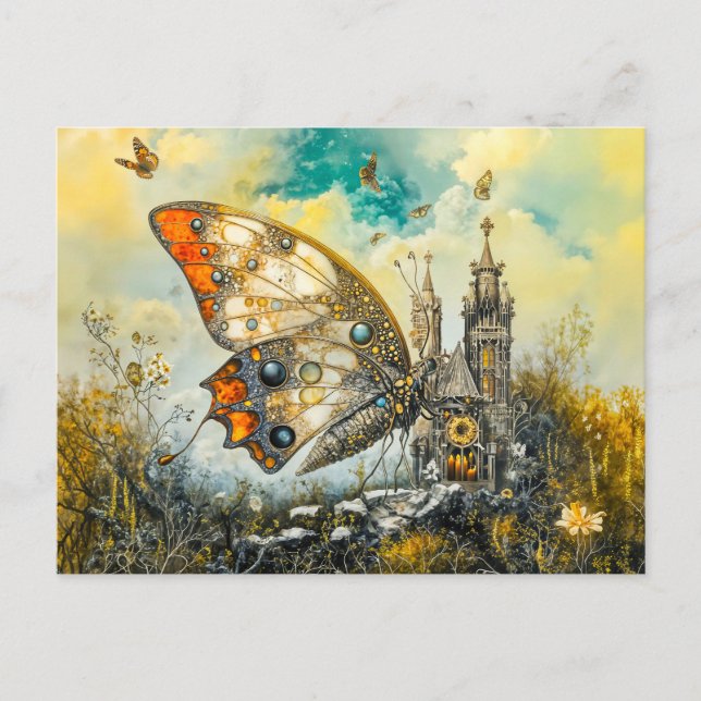 Cartão Postal borboleta de altar místico (Frente)
