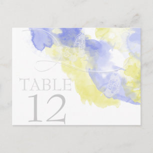 Cartão Postal Borboleta de Aquarela Mesa de Limonada Periwinkle 