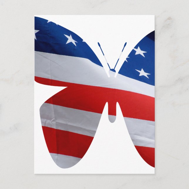 Cartão Postal borboleta de bandeira (Frente)