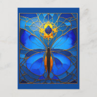 Borboleta de Vidro Estreita Azul Cósmico