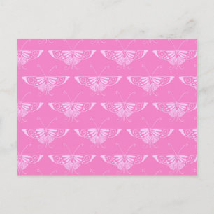 Cartão Postal Borboleta Deco estilizada - rosa orquídeo