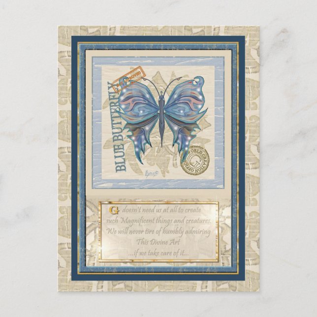 Cartão Postal Borboleta do gabinete de criação G (Frente)