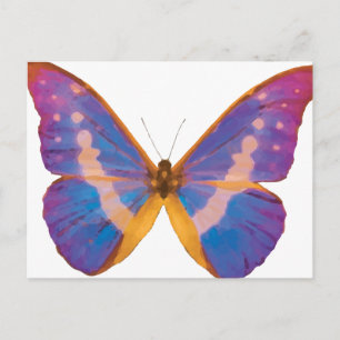 Cartão Postal Borboleta Exótica Aquarela