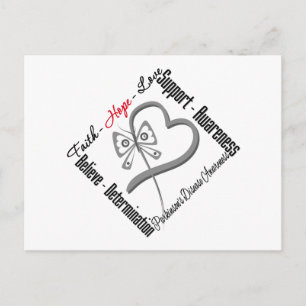 Cartão Postal Borboleta Fé Esperança Amor - Doença de Parkinson