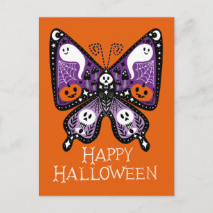 Cartão Postal Borboleta Feliz Halloween