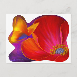 Cartão Postal Borboleta Flor Rosa - Multiplexa