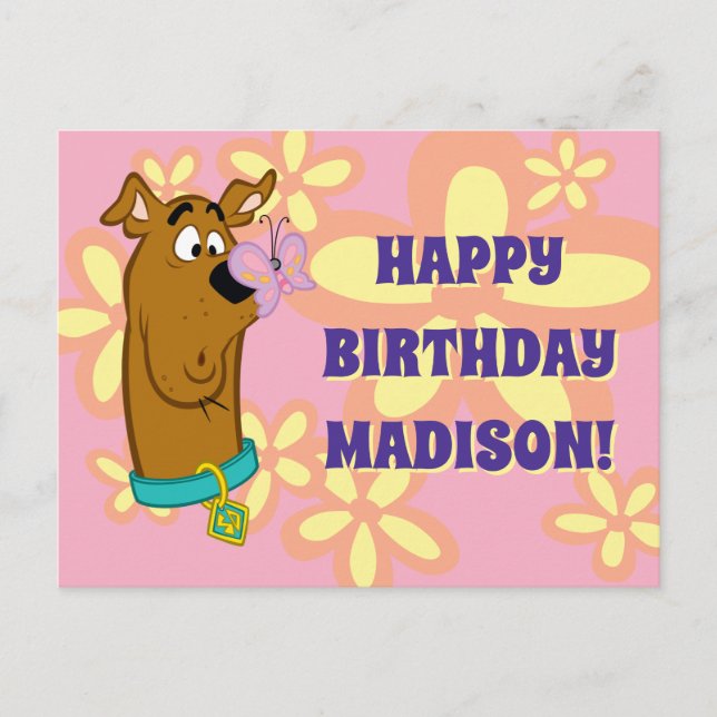 Cartão Postal Borboleta no Nariz de Scooby-Doo (Frente)