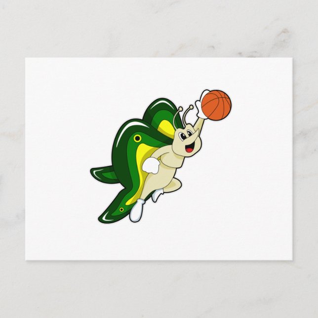 Cartão Postal Borboleta nos Esportes de Basquetebol (Frente)