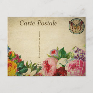 Cartão Postal Borboleta Postca de Artes Francesas Modernas Vinta